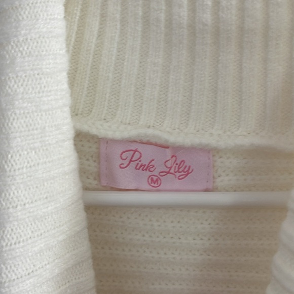 Pink Lily White Sweater - Picture 2 of 2